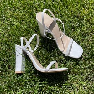 White Strappy Heels